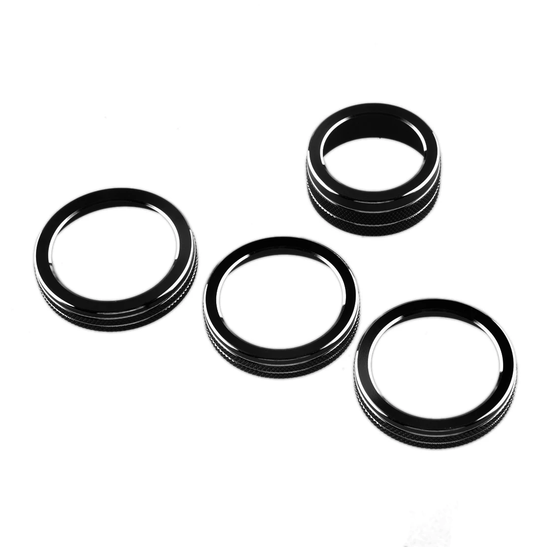

4Pcs Black Air Condition & Headlight Switch Knob Ring Cover Trim Aluminum Alloy Fit for Jeep Wrangler JL JT 2018 2019 2020