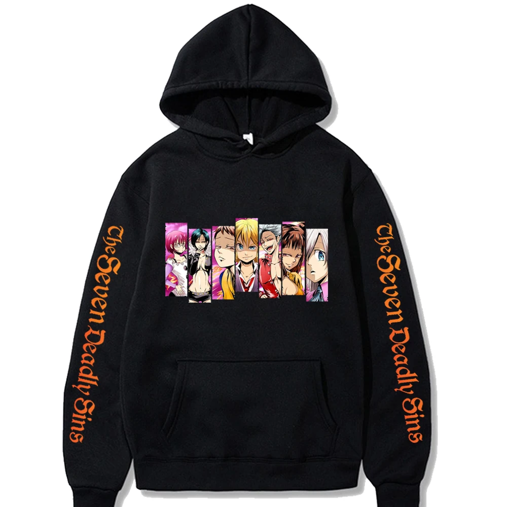 

Hot Japanese Anime Hoodies Men Funny the Seven Deadly Sins Graphic Streetwear Male