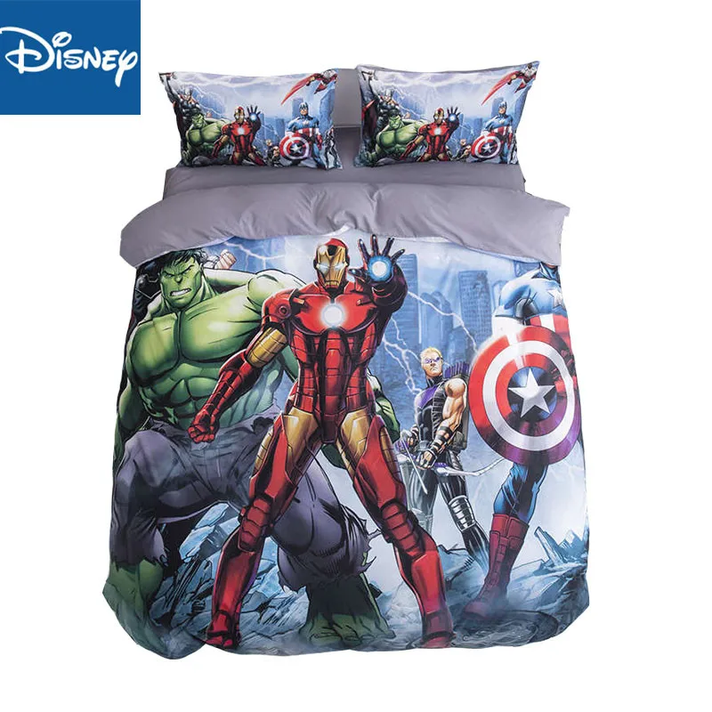 Marvel the avengers bedding set for kids bed decor twin size duvet cover full bedspread 3-4 pcs boys home textile birthday gifts