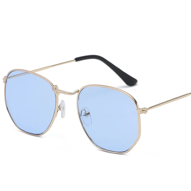 Мужские солнцезащитные очки с шестигранными плоскими линзами брендовые