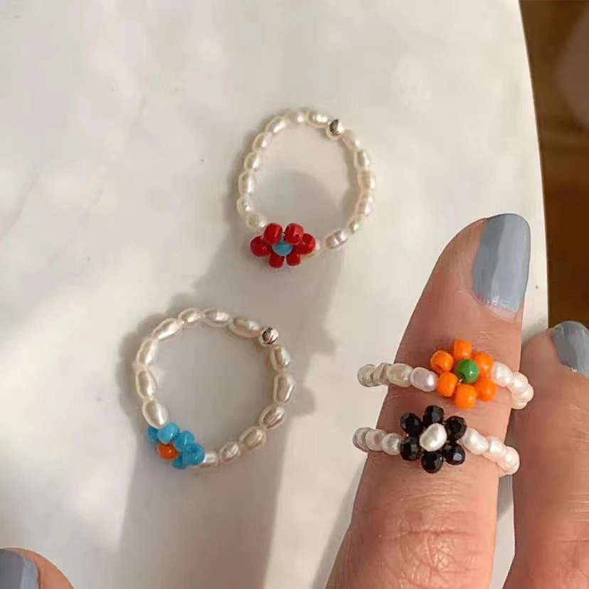 Женское кольцо ручной работы AOMU разноцветное в Корейском стиле с маленькими