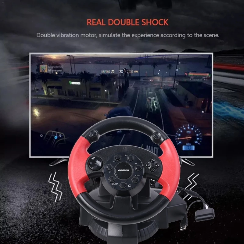 

Gamepad Steering Wheel For FT33D3 D7 Series 200 Degree Rotation Angle Dual Motor Vibration For PS 3/PS 2/PC (D-INPUT/X-INPUT
