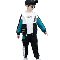 boys outfits hooded outerwear trousers autumn long sleeve with zipper sweatpants teen clothing sets two piece casual tops pants