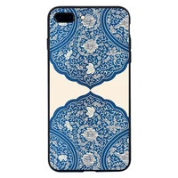 chinese style art shell for iphone6 7 8 xr xsmax case tempered glass mobile phone case iphonex tpu silicone anti drop mobile