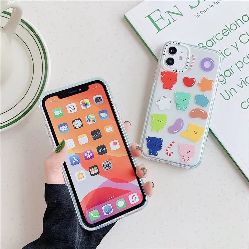 Милый чехол для iphone SE 2 7 8 plus X XR XS Max 11 Pro Модный мягкий с рисунком Funda |