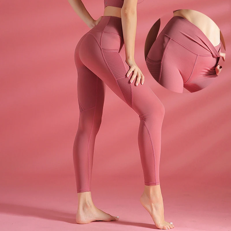 Осенняя одежда для фитнеса спортивные Леггинсы гладкая ткань обтягивающие