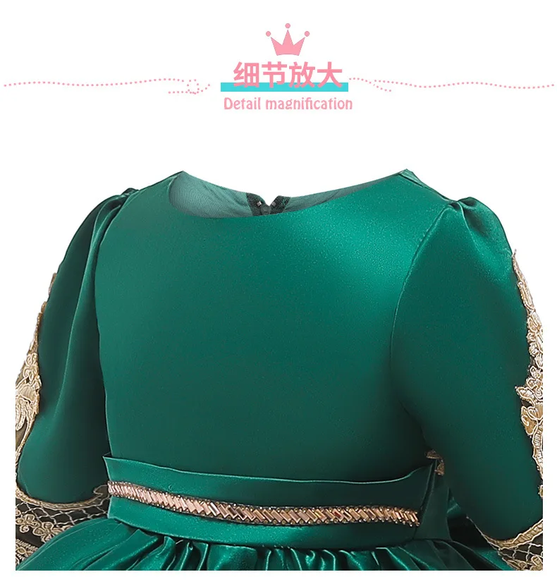 Рождественское платье для девочек элегантные Детские Платья с цветочным