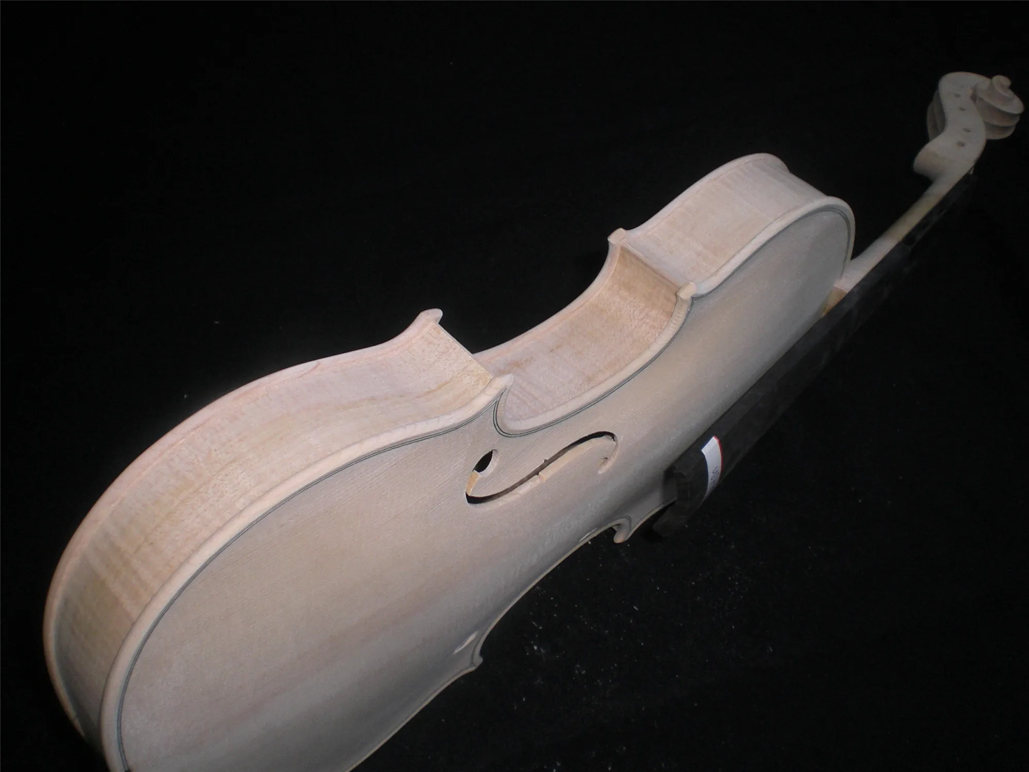 

1 PC NEW White Violin 4/4 Full Size One Piece Flamed Maple Back Spruce Top WH0505#