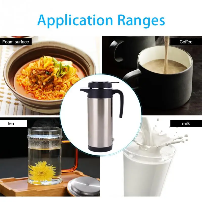 

1200ml 24V Auto Car Heating Cup Electric Heating Cup Boiling Water Heater Kettle Charger Stainless SteelTravel Use