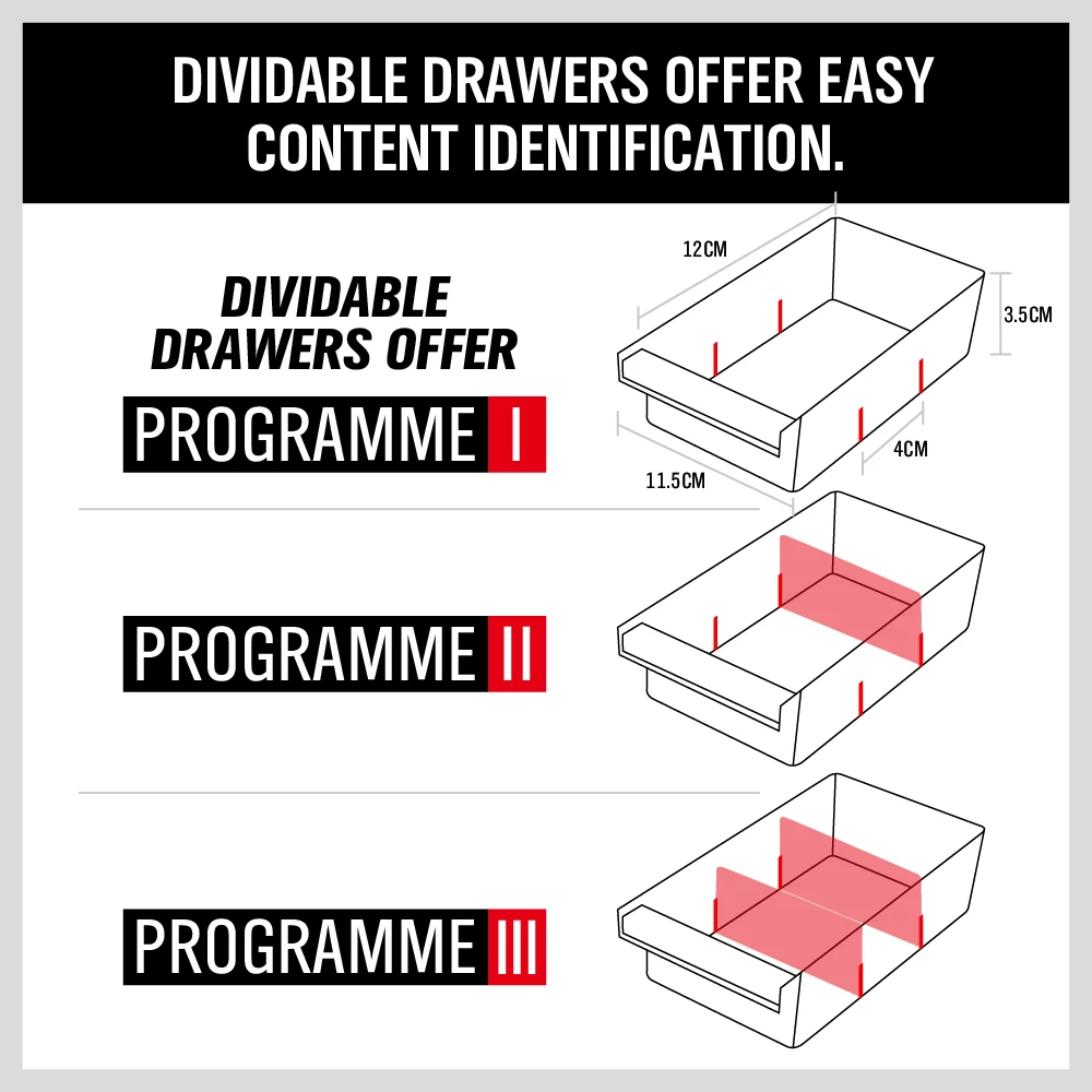 Multi-Function Tool box Drawer Plastic Parts Storage Garage Unit Shelving Organiser Hardware Box Case 12.2*5.3*16.8 inch |
