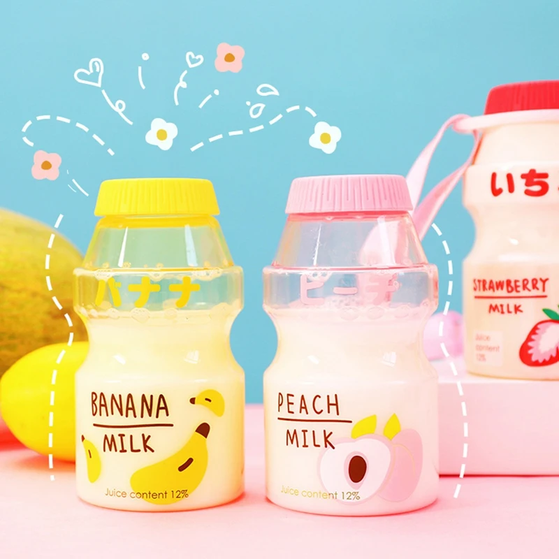 

2021 New 1pc Water Bottle Drop Resistant Plastic Cute Girl Student Cup Large Capacity Portable Outdoor Sports Accessories