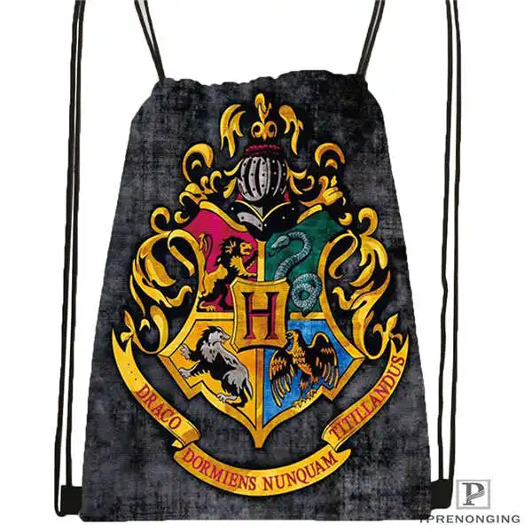 Drawstring Backpack Custom Hufflepuff-Гарри-Поттер-походная сумка на шнурке милый рюкзак для детей(черная спинка) 31x40 см#2018612-01-(12 - Цвет: Drawstring Backpack