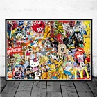 Marvel Superhero и Disney мультфильм Микки Маус настенная живопись на холсте печатные плакаты картина для фото