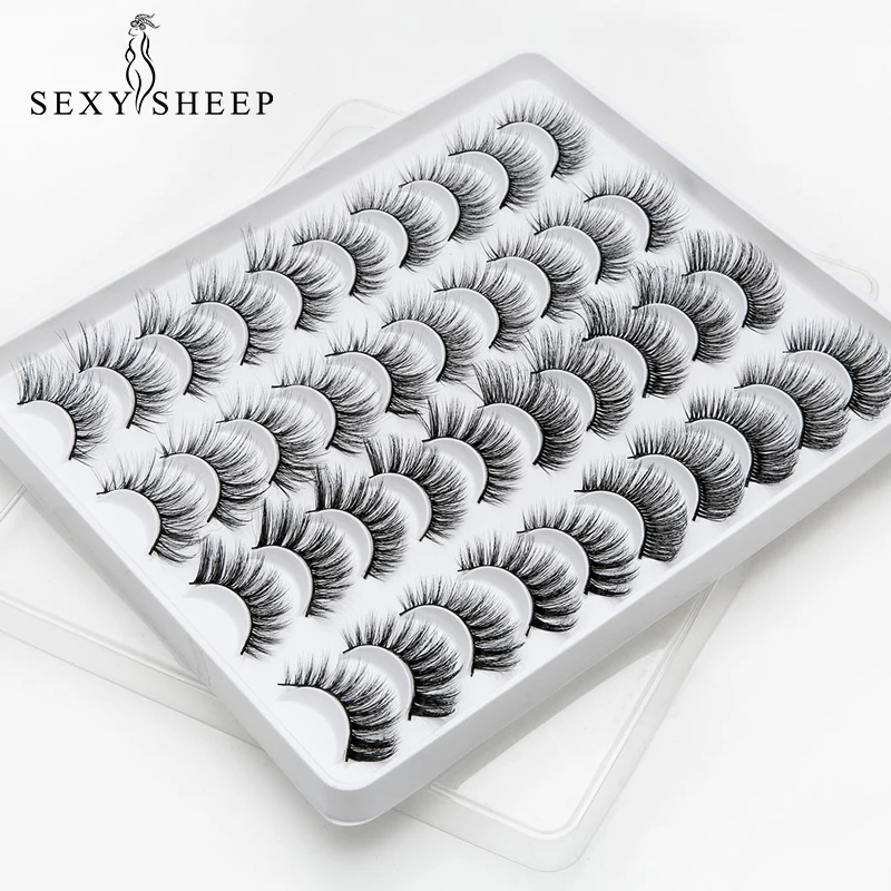 SEXYSHEEP 5/20 пар 3D норковые накладные ресницы натуральные длинные накладные ресницы Объемные Накладные ресницы Макияж Наращивание ресниц