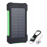 2022 portable solar power bank 20000mah waterproof external battery backup powerbank 20000 mah phone battery charger led pover