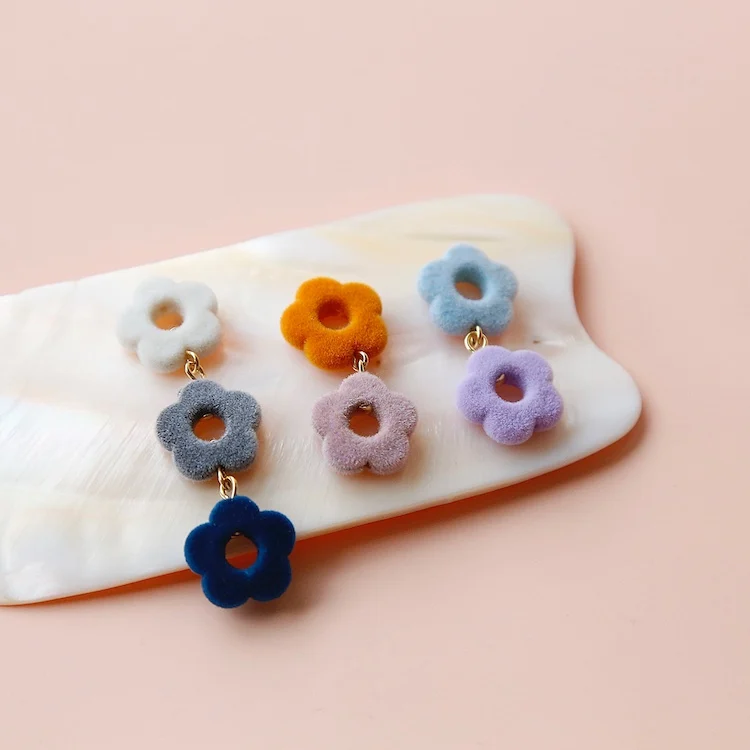 

Осенне-зимние флокированные Винтажные серьги-клипсы для волос ручной материал самодельные ювелирные аксессуары 4 шт.