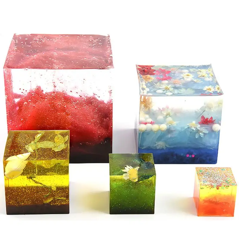 

4Pcs/Set Crystal Epoxy Resin Mold Square Jewelry Casting Silicone Mould DIY Tool Drop shipping