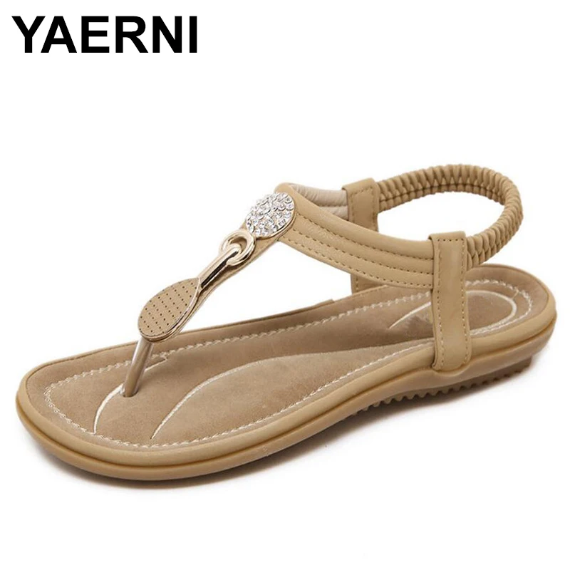 Женские сандалии YAERNI 2021 летние в стиле боксима пляжные шлепанцы красного цвета с