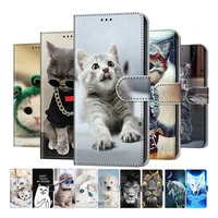 cat pattern leather phone case for xiaomi redmi 5 6 6a 7 7a 8 8a 9 9a 9c 9t 10 cover high quality magnetic flip switch coque