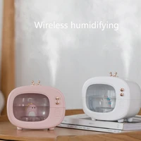 portable cute desktop humidifier for home and office mini usb rechargeable wireless aroma diffuser with warm night light