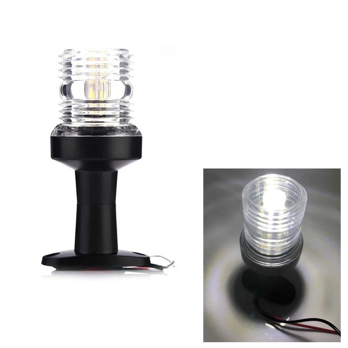 

12V 3W LED 5" Boat Anchor Stern Masthead Navigatton Pedestal White LED Light