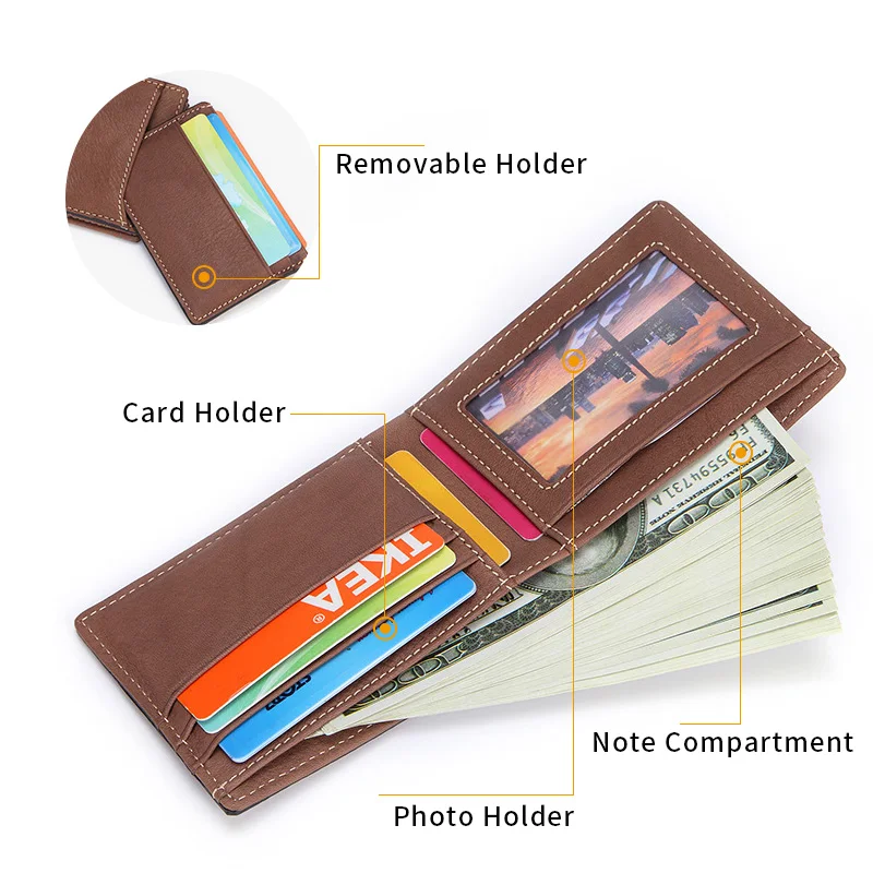 Кошелек мужской из натуральной кожи с Rfid-защитой и отделением для карт | Багаж
