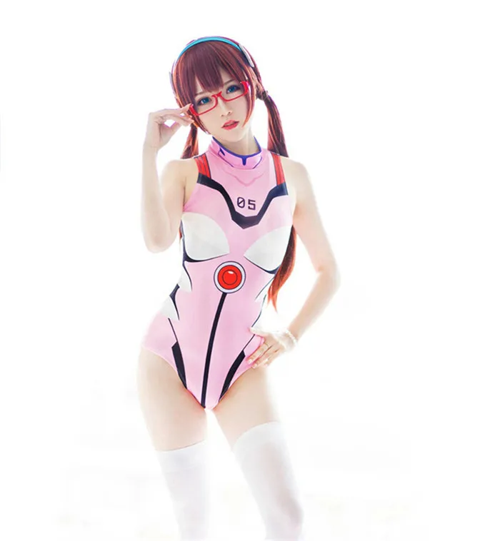 Сексуальные аниме Аска Лэнгли сорью (Evangelion EVA Косплэй купальник с открытой спиной