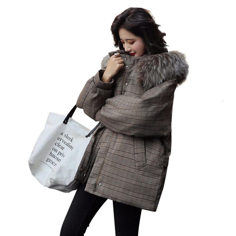 Новинка 2019 зимние короткие парки с воротником из искусственного меха свободные