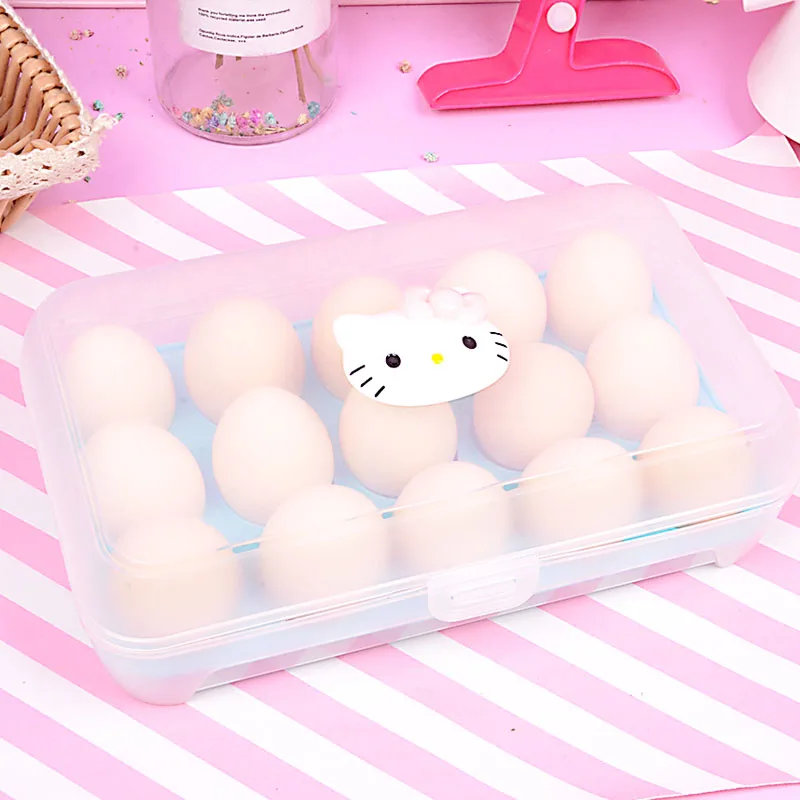 Hello kitty холодильник коробка для яиц хранения продуктов свежая поддержка сетка