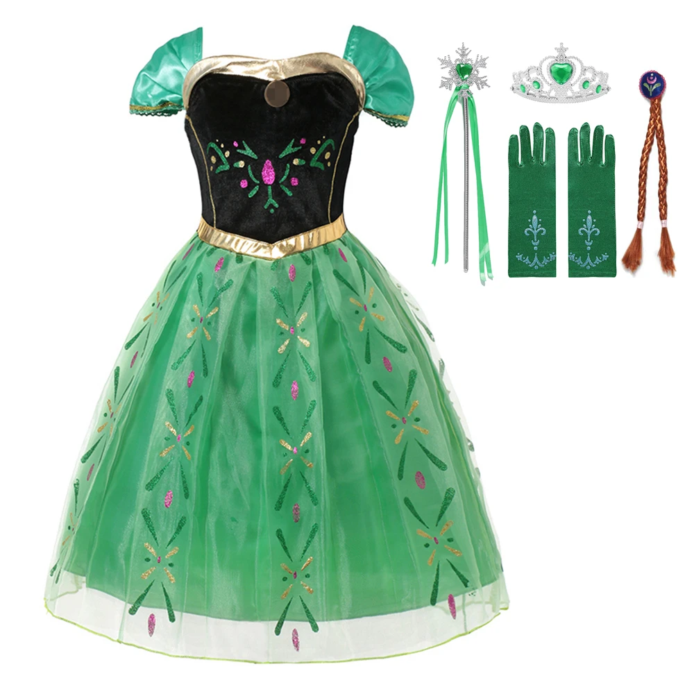 

Детский день рождения вечерние для костюмированной вечеринки маскарадный костюм «Анны» для детей ясельного возраста, одежда для девочек с ...