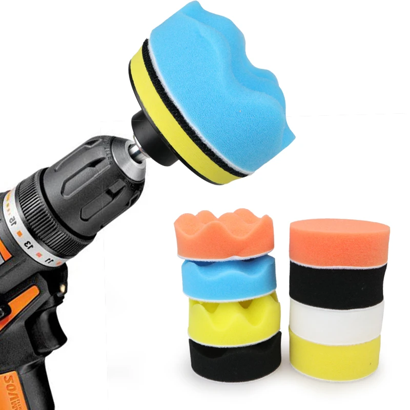 

11Pcs/Set 3inch Car Polishing Disc Self-Adhesive Buffing Waxing Sponge Wool Wheel Polishing Pad for Car Polisher Drill Adapter