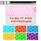 Силиконовый чехол для клавиатуры HRH, для ЕСВеликобритании, английский, для Mac New Pro 13 дюймов, A1708 (версия 2016 года, без сенсорной панели) и для Macbook 12 дюймов, A1534