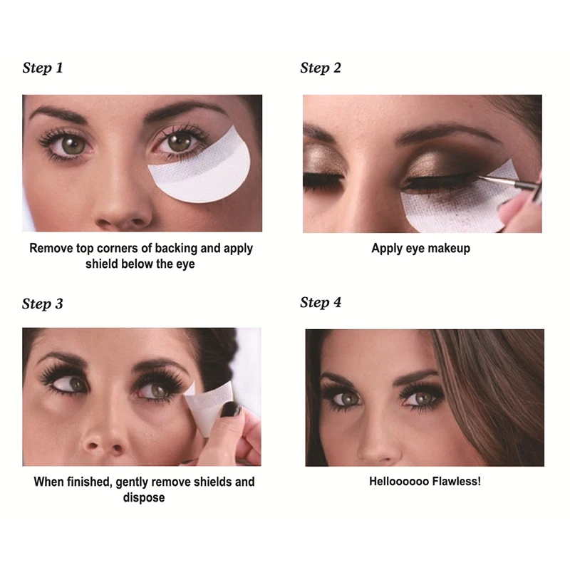 GAM-BELLE Beauty 100pcs Eyeshadow Shield Under Eye Patches Disposable Shadow Protector Stickers Pads Eyes Makeup Application | Красота и