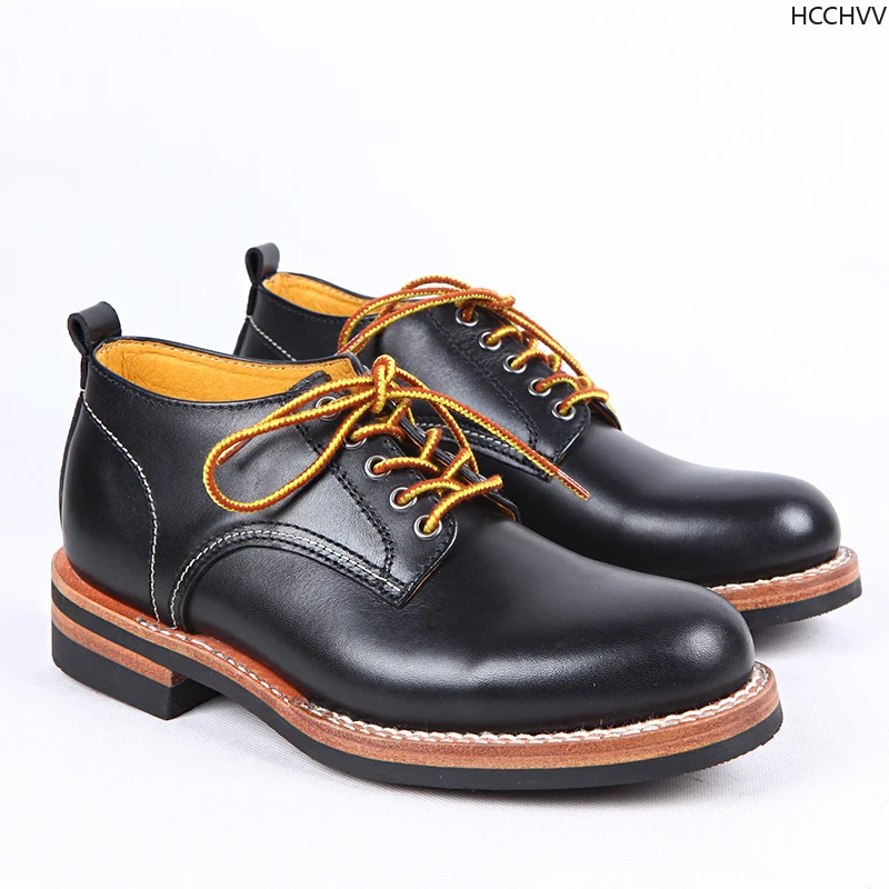 Винтажные кожаные мужские туфли Goodyear-Welted летние классические роскошные для