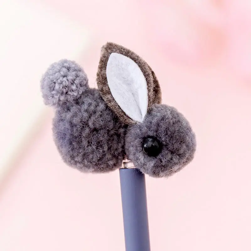 Креативные милые гелевая ручка Kawaii в Корейском стиле с плюшевыми ушками кролик