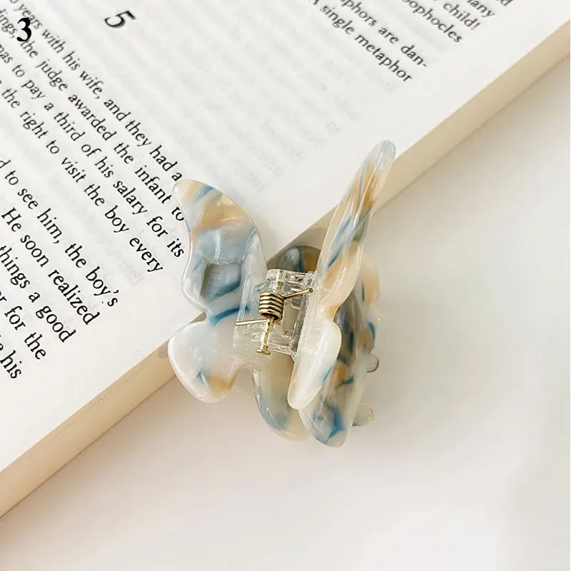 

Hot Sale Korean Style Butterfly Hair Claw Acrylic Acetate Hair Clip Hairpin Hair Accessories Gradient Tie-Dye Colored Barrettes