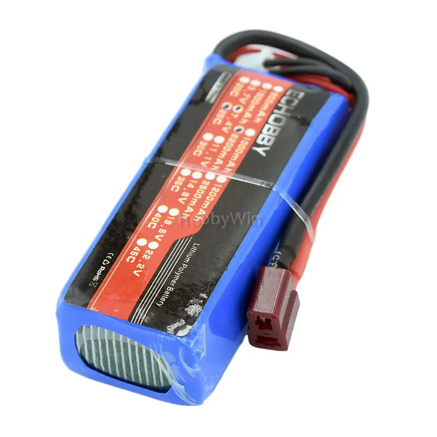 7 4 V 2S 2200 мА/ч 25C LiPO Батарея с t-образной вилкой для радиоуправляемых моделей