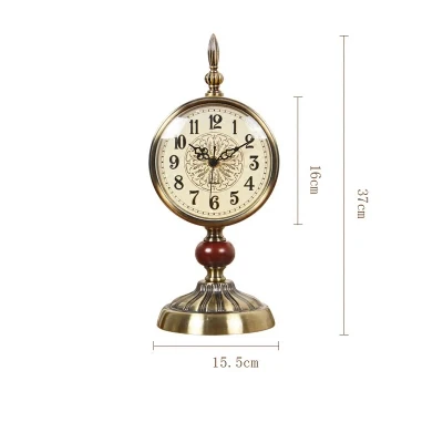

Decorative Retro Table Desktop Clocks Living Room Bedroom Vintage Clock Nostalgic Ornaments Table Desktop Watches Ornaments