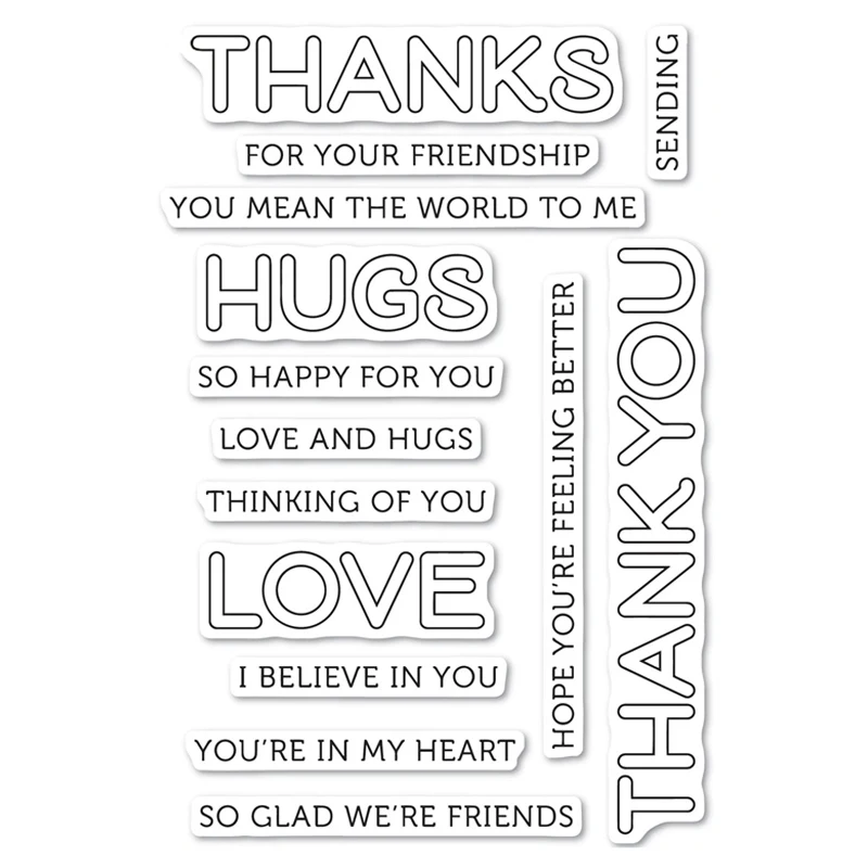 Спасибо чёткого и набора пресс форм &quotЛюбовь Hugs марки металлический Трафаретный