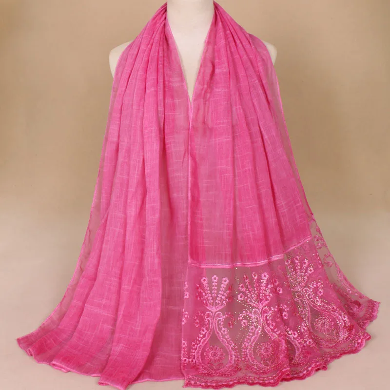 

Cross-border Sales To Dye Cotton Monochromatic Women's Scarf Long Towel Vs051 Source Lace Diamond Mosaic Fashion