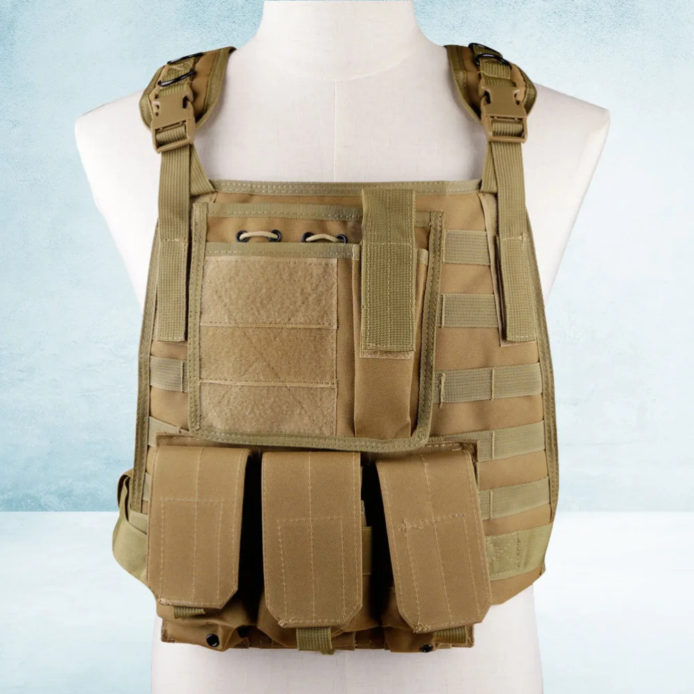

Classic Molle Chest Vest Airsoft Multi-function Vest Fighting Load Carrier Vest for CS Game Paintball Outdoor Sports (Black Styl