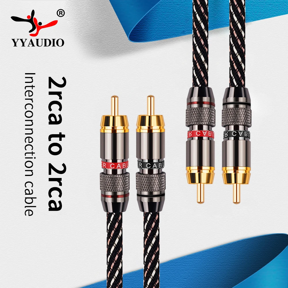 yyaudio hifi stereo pair rca cable high performance premium hi fi audio 2rca to 2rca interconnect cable free global shipping