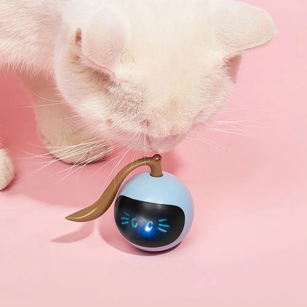 

Pet Colorful LED Smart Interactive Cat Toy Kitten Electronic Self Rotating Ball Toys Cat Fitness Accessories USB Rechargeable