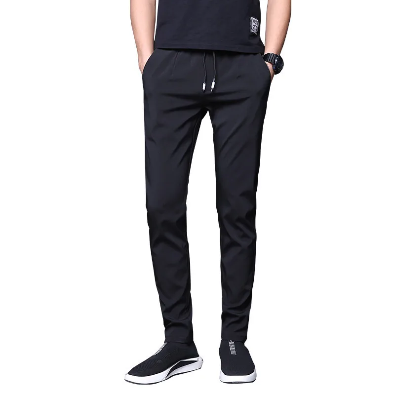 

2020 Summer Thin Men's Ice Silk Quick-drying Trousers Casual Slim Feet Pants Sports Fashion Outdoor Youth Men's Clothing