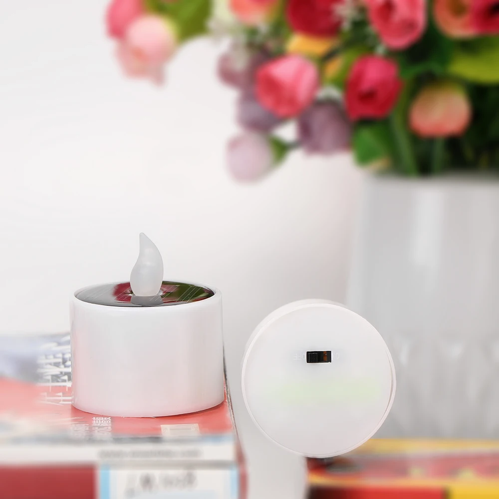2019 New Solar Light Power LED Candle Yellow Flashing Tea Lights Holiday Wedding Romantic Decoration | Освещение