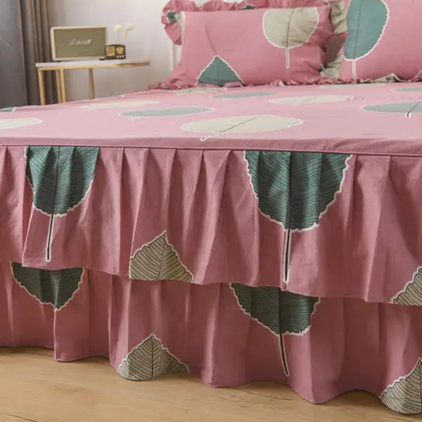 1 шт. Комплект постельного белья из 100% хлопка простыня юбка для кровати King Queen