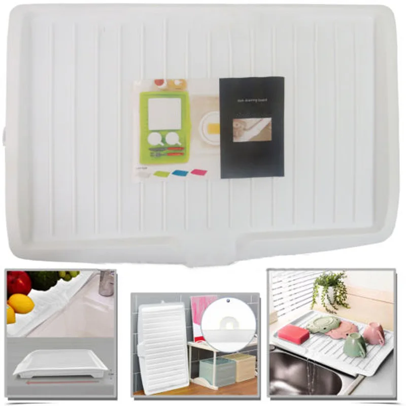 Dish Drainer Kitchen Rack Plastic Worktop Drip Tray Large Sink Drying Holder | Дом и сад