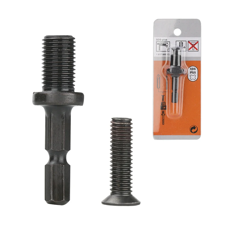 

CMCP Drilling Bit Accessory Drill Chuck Adapter 1/4" Hex Shank Adapter to 1/2" 3/8" Male Thread w Reverse Screw For Drill Chuck