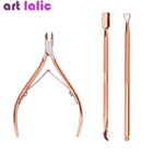 Инструменты для ногтей, набор из 3 штук ножницы толкатель, удаляет мертвую кожу средство для удаления кутикулы толкатель щипцы для удаления машинка для стрижки резак Педикюр Инструменты SP007