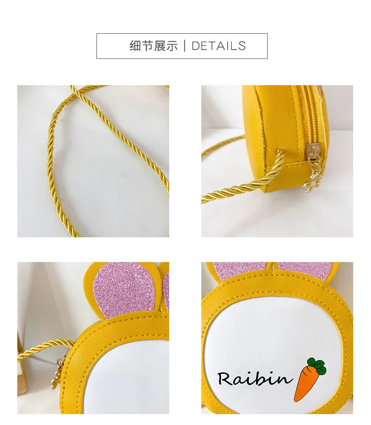 

Cute Rabbit Baby Girls Mini Crossbody Bag Lovely Children Coin Purse Princess Shoulder Bags PU Leather kids Small Wallet Handbag